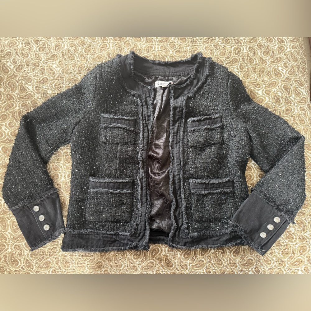 Nanette Lepore Charcoal Kids Blazer with Button Details